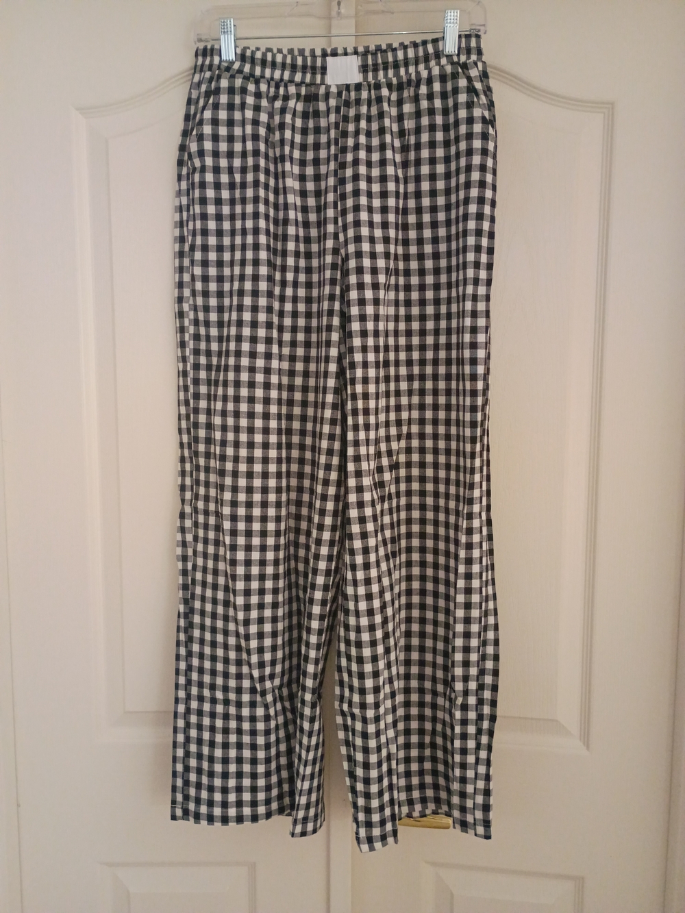 Marvmys Women’s Black & White Gingham Wide Leg Lounge Pants – Size Medium